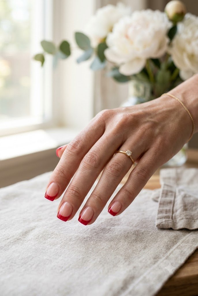 Cherry jelly French tips