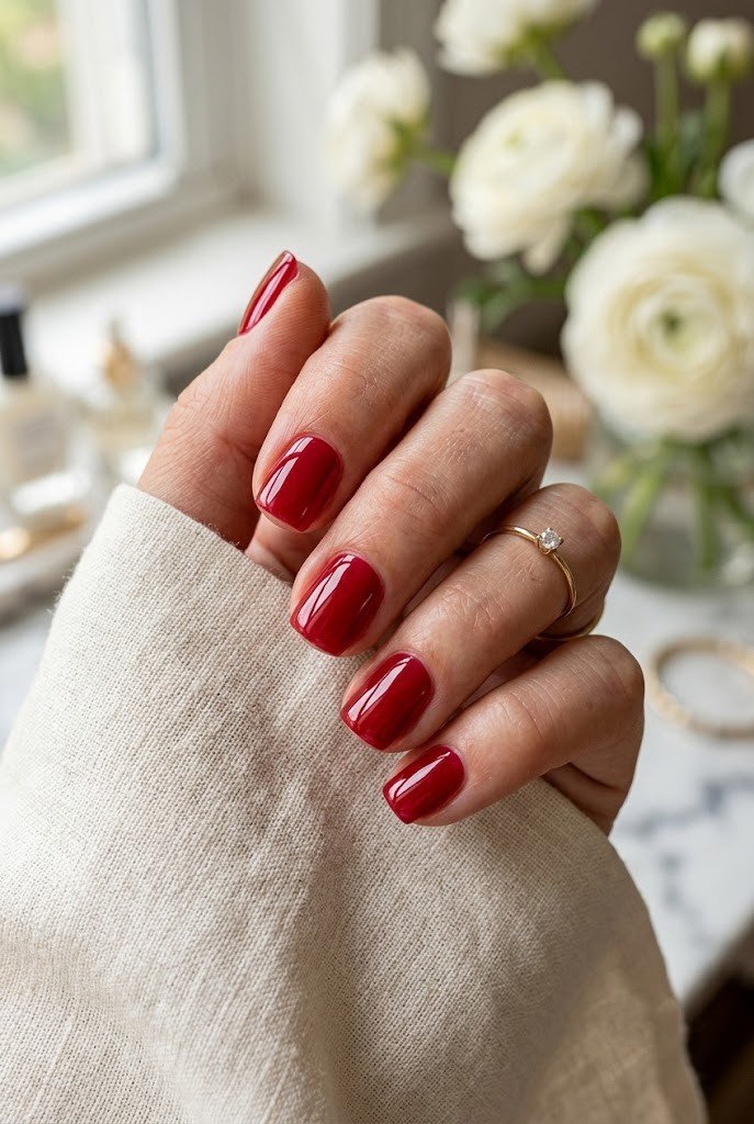 Glass cherry jelly nails