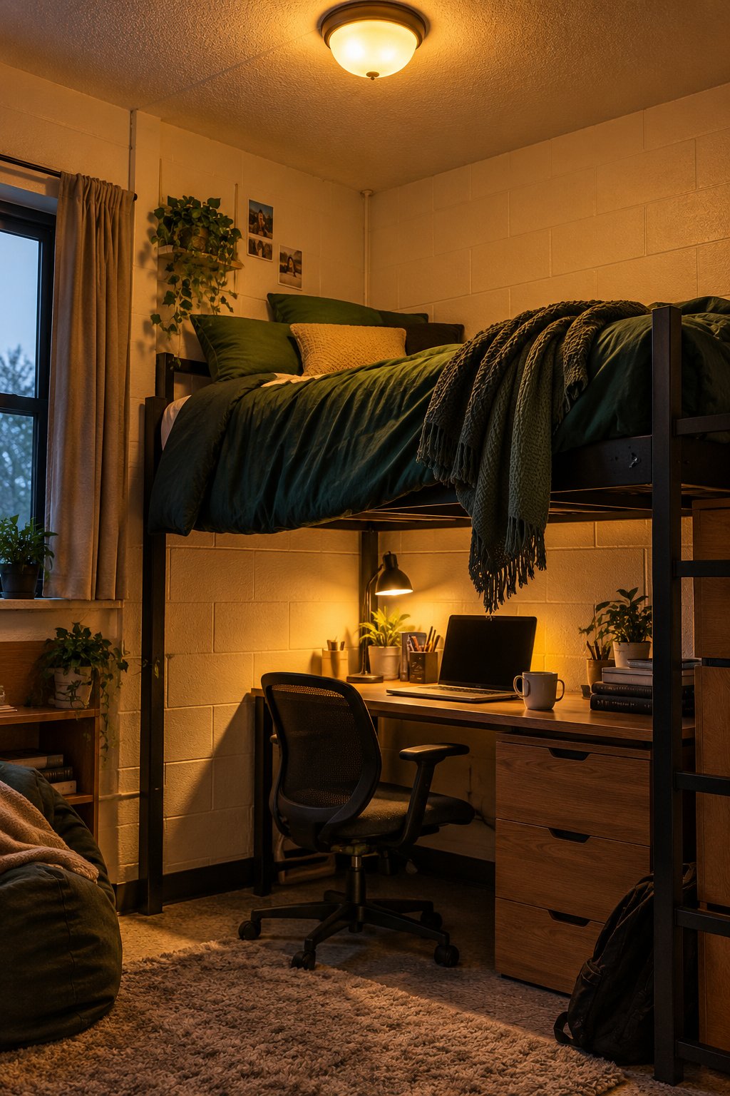 20 Dark Academia Dorm Room Ideas for Cinderblock Walls and Lofted Beds